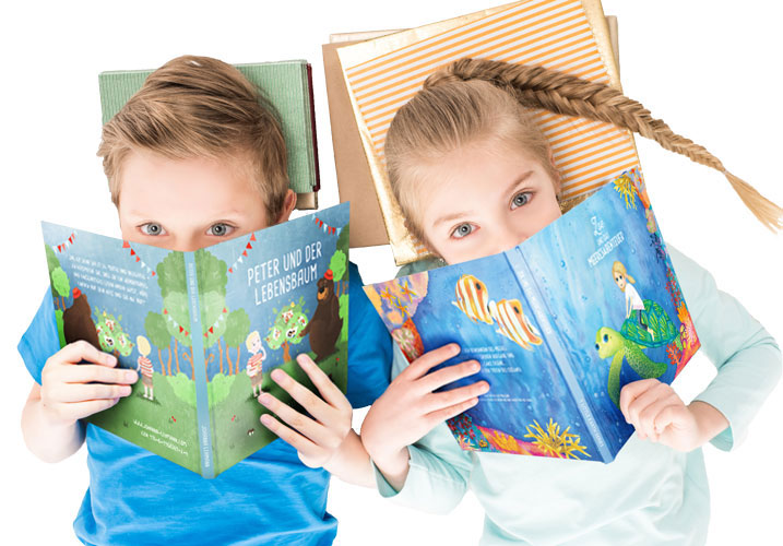 Kinder lesen zusammen personalisierte Bücher